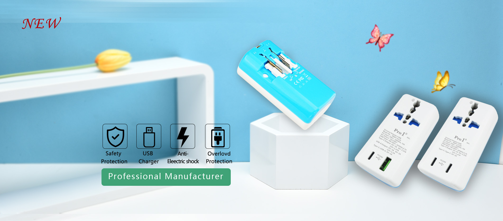 Global plug丨Safety Shutter丨PD20W Charger